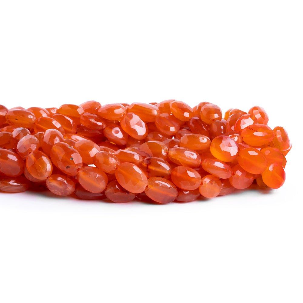 Carnelian Faceted Oval Beads 12 inch 30 pieces - The Bead Traders