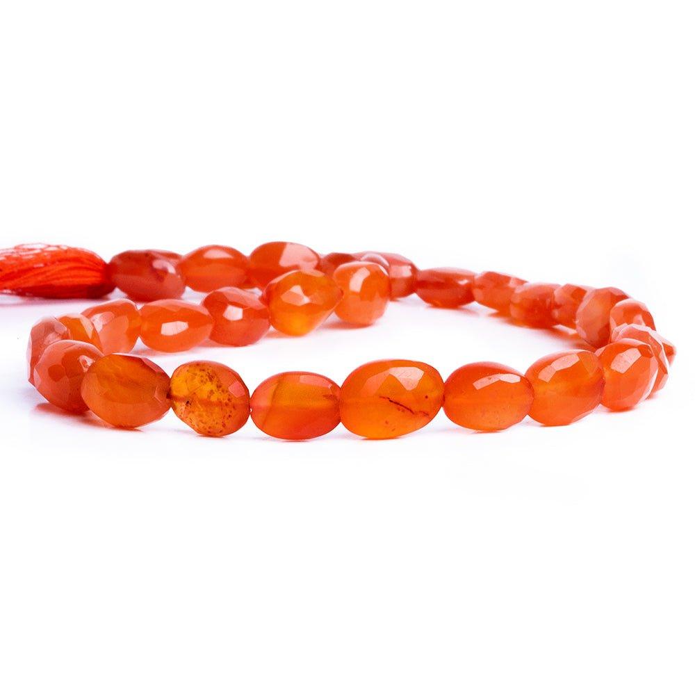 Carnelian Faceted Oval Beads 12 inch 30 pieces - The Bead Traders