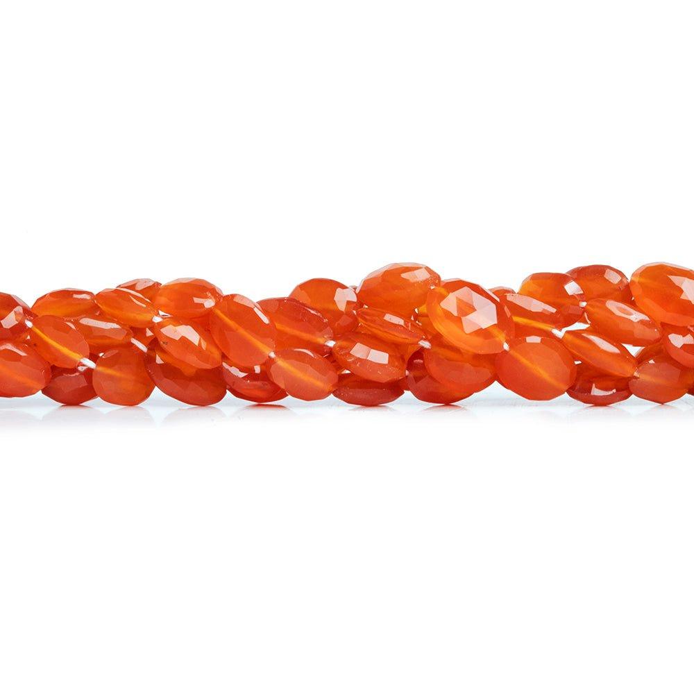 Carnelian Faceted Oval Beads 8 inch 25 pieces - The Bead Traders