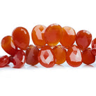 Carnelian Faceted Pear Beads 7 inch 40 pieces - The Bead Traders