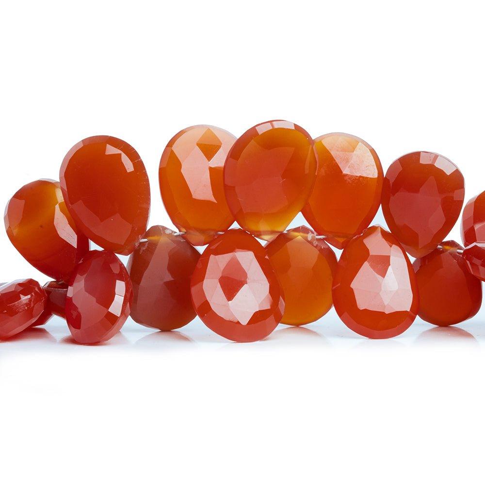 Carnelian Faceted Pear Beads 7 inch 40 pieces - The Bead Traders