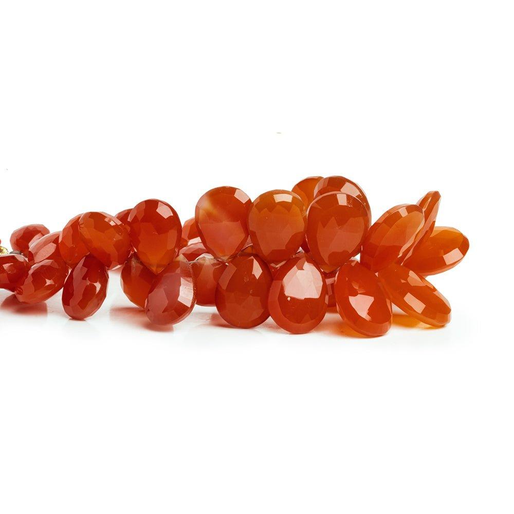 Carnelian Faceted Pear Beads 7 inch 40 pieces - The Bead Traders