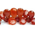 Carnelian Faceted Pear Beads 8 inch 45 pieces - The Bead Traders