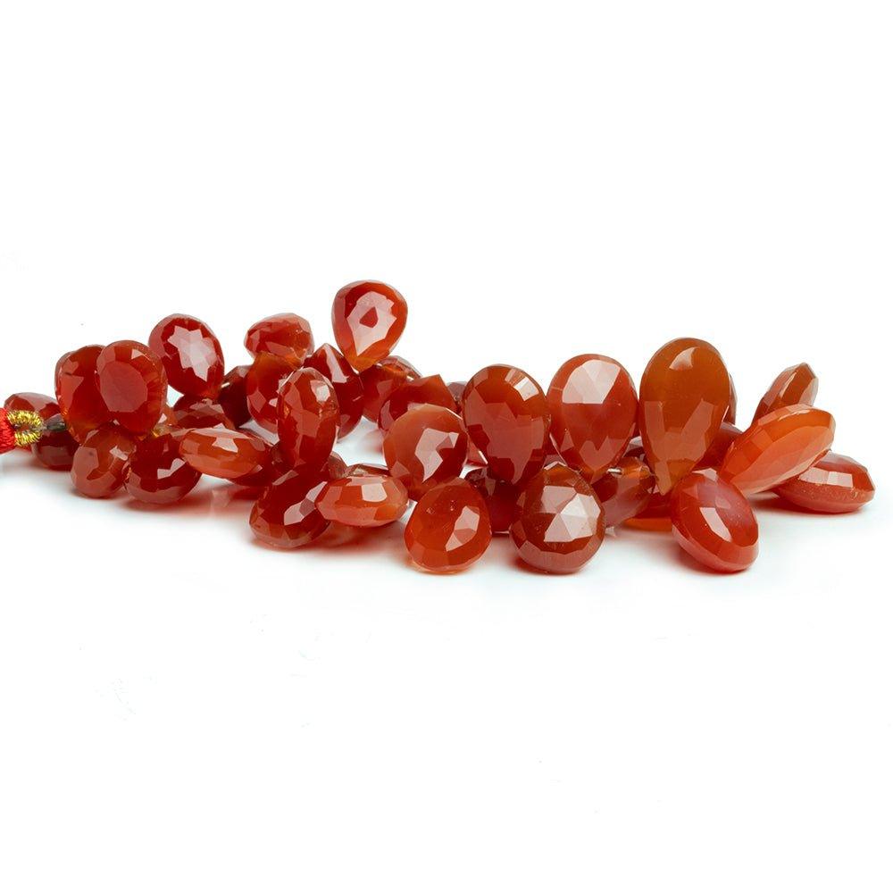 Carnelian Faceted Pear Beads 8 inch 45 pieces - The Bead Traders
