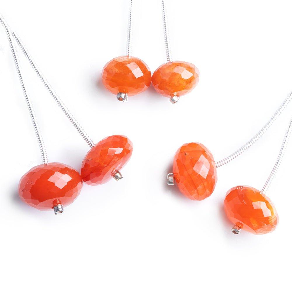 Carnelian Faceted Rondelle Focal Bead 2 Pieces - The Bead Traders