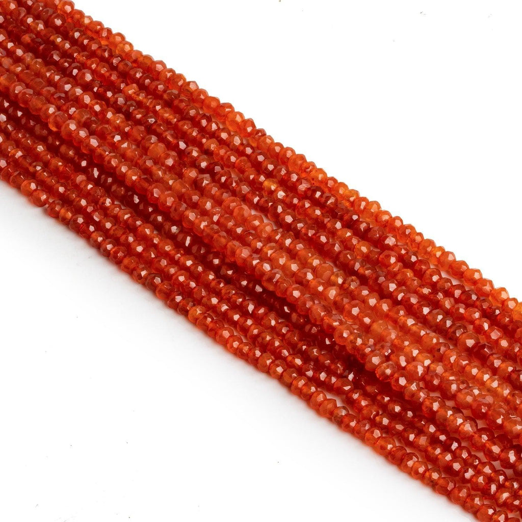 Carnelian Faceted Rondelles - Lot of 12 strands - The Bead Traders
