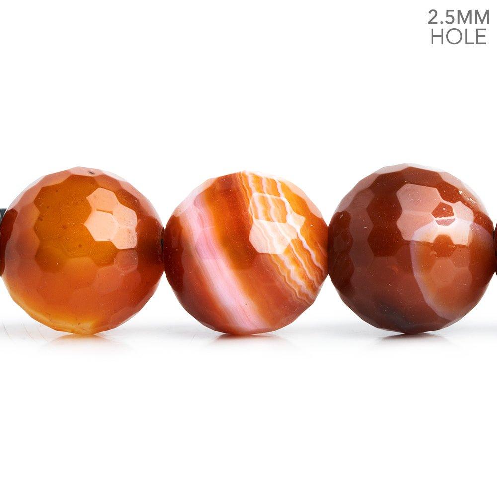 Carnelian Faceted Round Beads 7 inch 13 inch - The Bead Traders