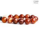 Carnelian Faceted Round Beads 7 inch 13 inch - The Bead Traders