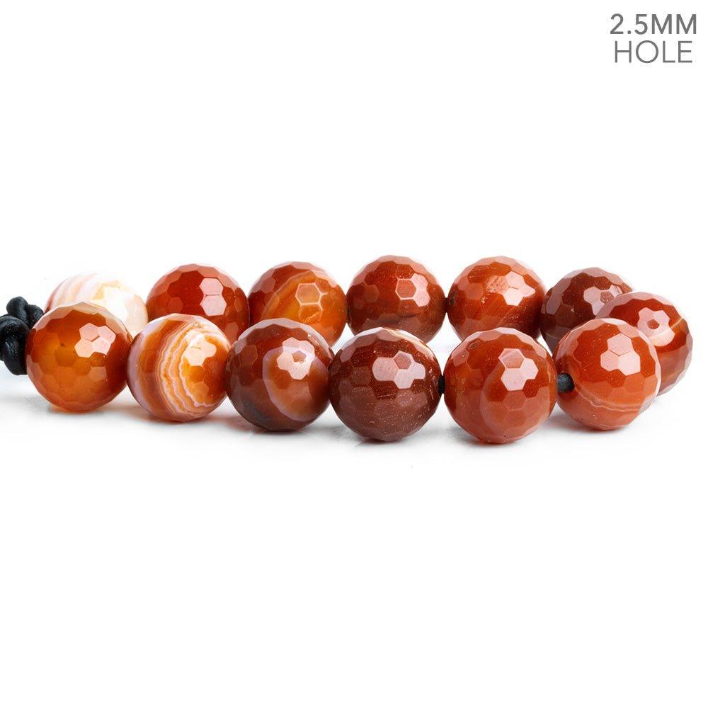 Carnelian Faceted Round Beads 7 inch 13 inch - The Bead Traders