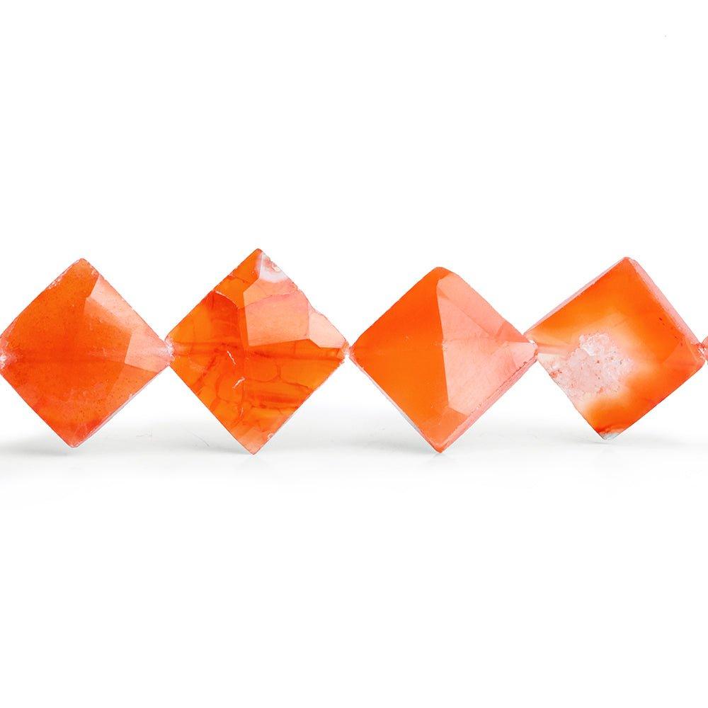 Carnelian Faceted Square Beads 15 inch 28 pieces - The Bead Traders