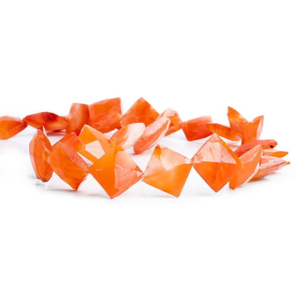 Carnelian Faceted Square Beads 15 inch 28 pieces - The Bead Traders