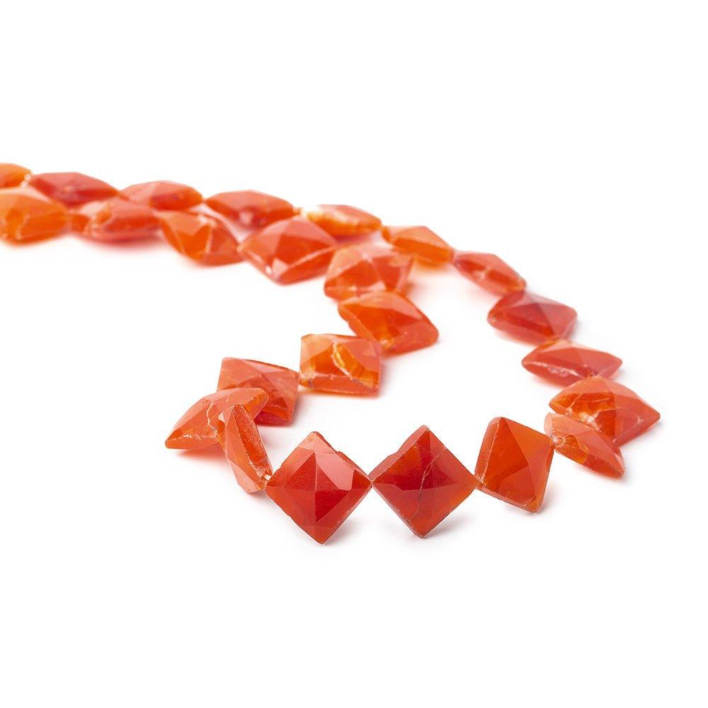 Carnelian Faceted Square Beads Lot of 3 strands - The Bead Traders