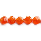 Carnelian Faceted Squares 8 inch 15 beads - The Bead Traders