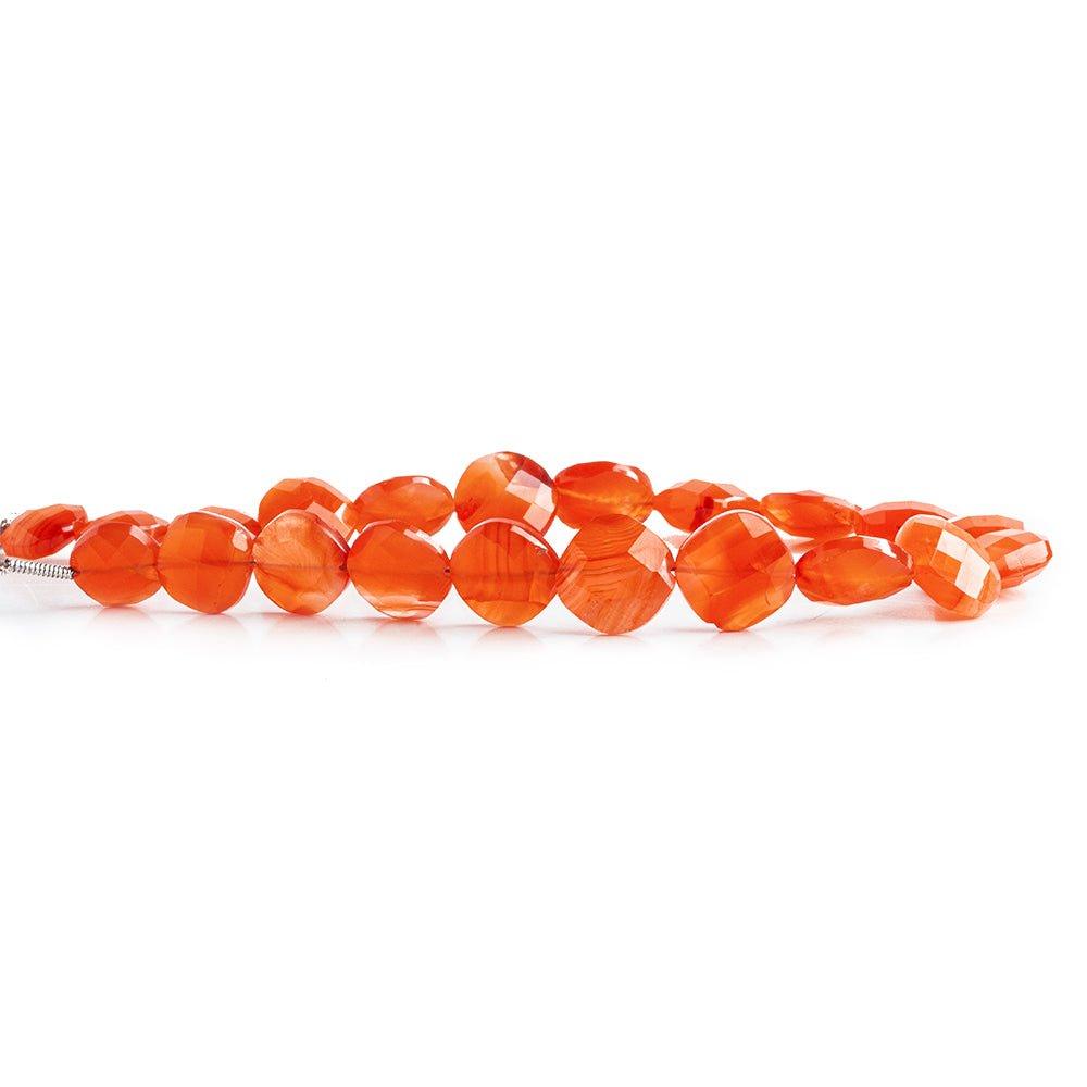 Carnelian Faceted Squares 8 inch 15 beads - The Bead Traders