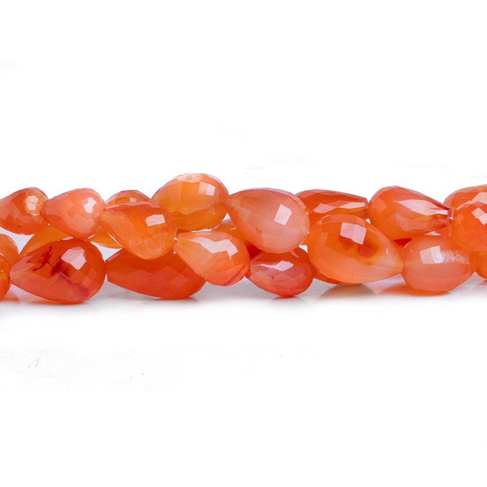 Carnelian Faceted Teardrop Beads 15 inch 35 pieces - The Bead Traders