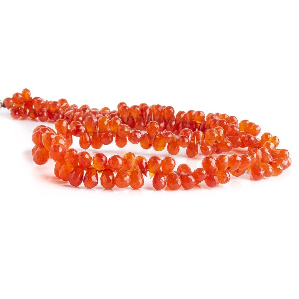 Carnelian faceted teardrops 16 inch 195 beads 5x3mm - 8x5mm - The Bead Traders