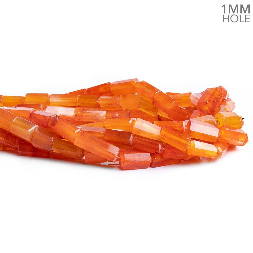 Carnelian Faceted Tube Beads 15 inch 30 pieces - The Bead Traders