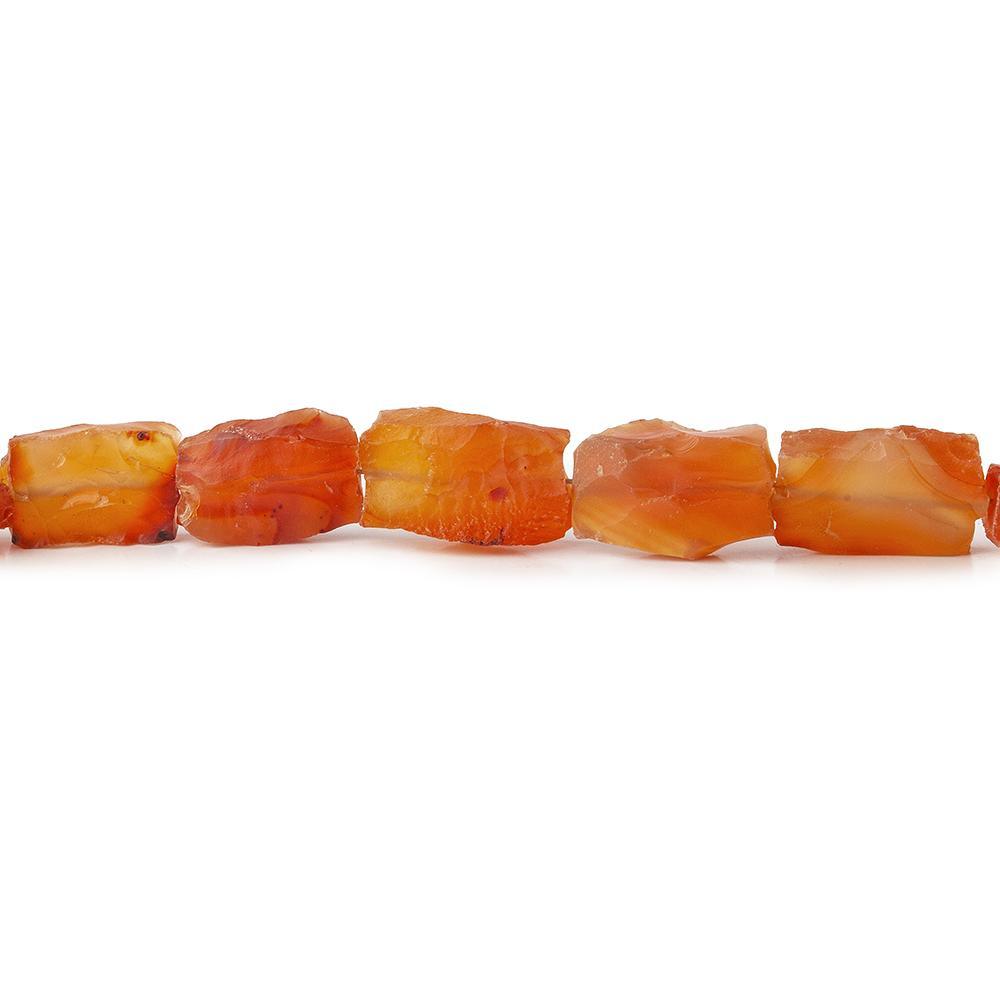 Carnelian Hammer Faceted Rectangle Beads 8 inch 12 pieces - The Bead Traders