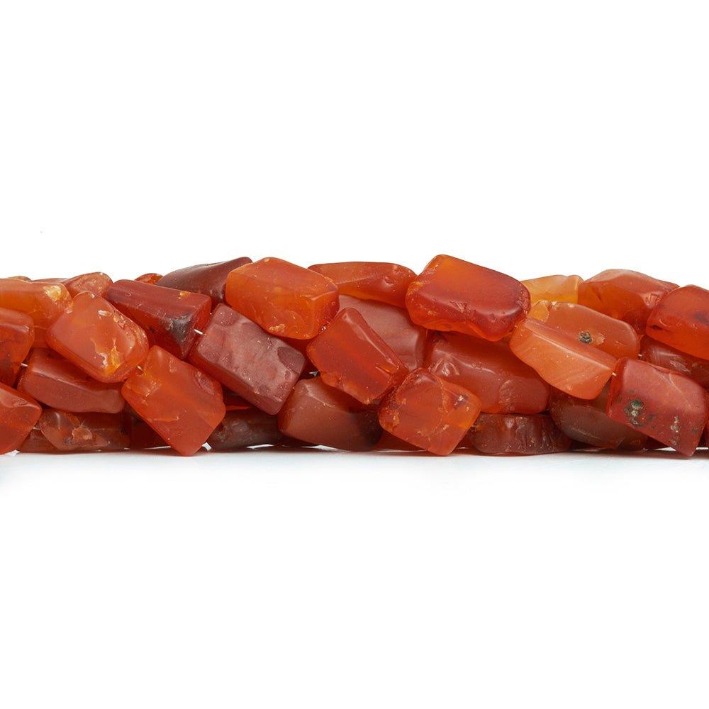 Carnelian Hammer Faceted Rectangle Beads 8 inch 15 pieces - The Bead Traders