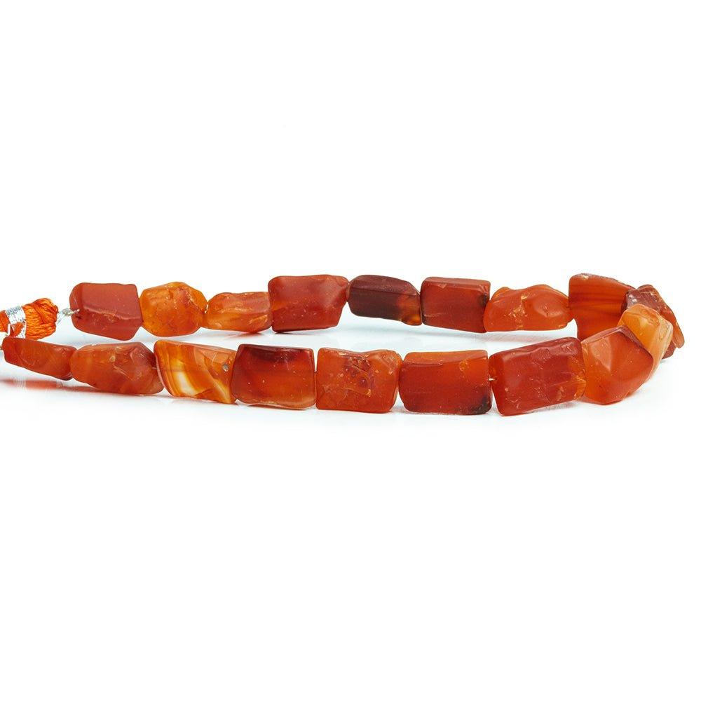 Carnelian Hammer Faceted Rectangle Beads 8 inch 15 pieces - The Bead Traders