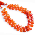 Carnelian Plain Pear Beads 8 inch 55 pieces - The Bead Traders