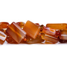 Carnelian Plain Rectangles 16 inch 14 beads - The Bead Traders