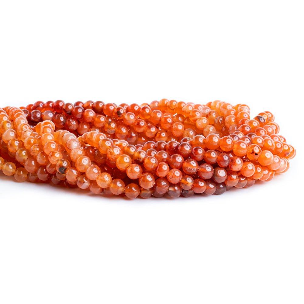 Carnelian Plain Round Beads 16 inch 90 pieces - The Bead Traders