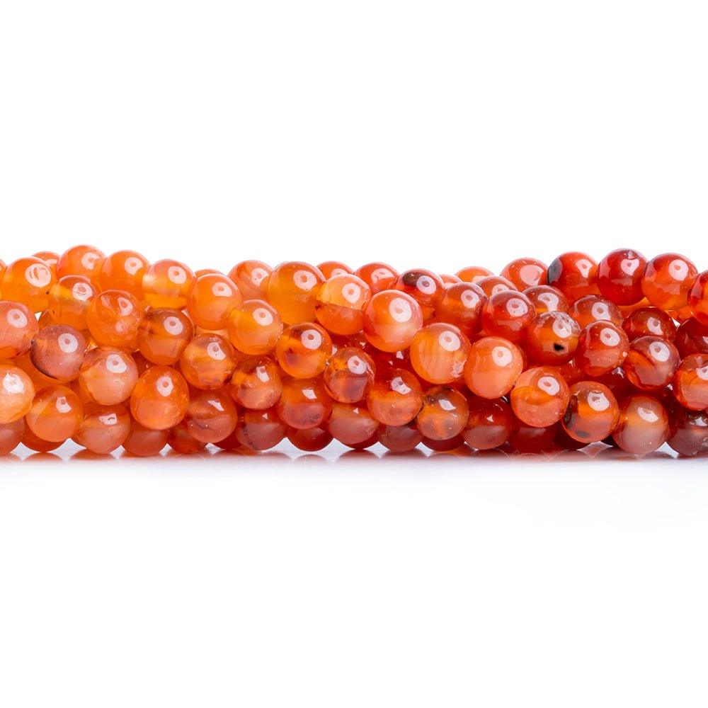 Carnelian Plain Round Beads 16 inch 90 pieces - The Bead Traders