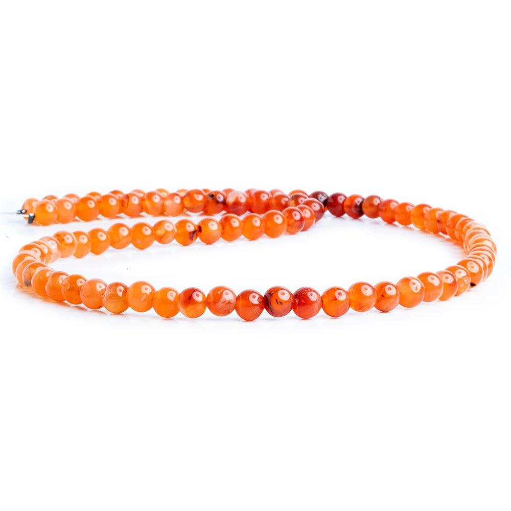 Carnelian Plain Round Beads 16 inch 90 pieces - The Bead Traders