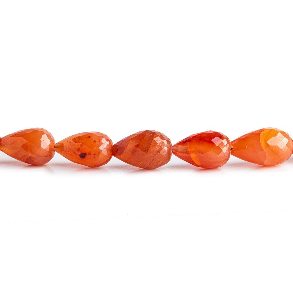 Carnelian straight drilled faceted teardrops 14.5 inches 30 beads - The Bead Traders