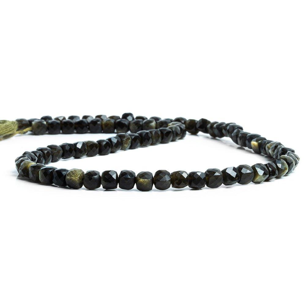 Cat's Eye Quartz Faceted Cube Beads 12 inch 70 pieces - The Bead Traders