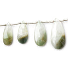 Cat's Eye Quartz faceted pears 8 inch 17x8mm - 26x12mm - The Bead Traders