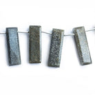 Celestial Quartz Top Drilled Rectangle Beads 8 inch 13 pieces - The Bead Traders