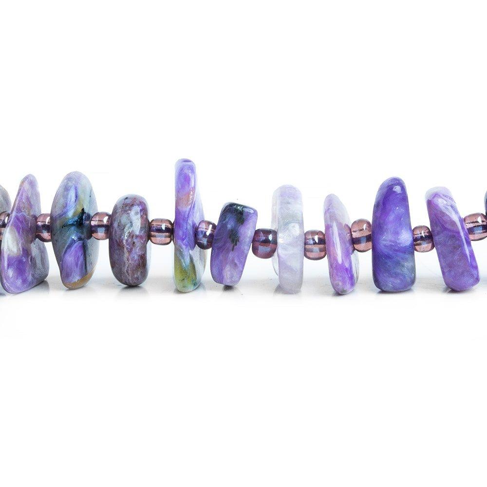 Charoite Center Drilled Chip Beads 15 inch 75 pieces - The Bead Traders