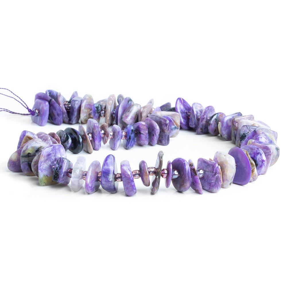 Charoite Center Drilled Chip Beads 15 inch 75 pieces - The Bead Traders