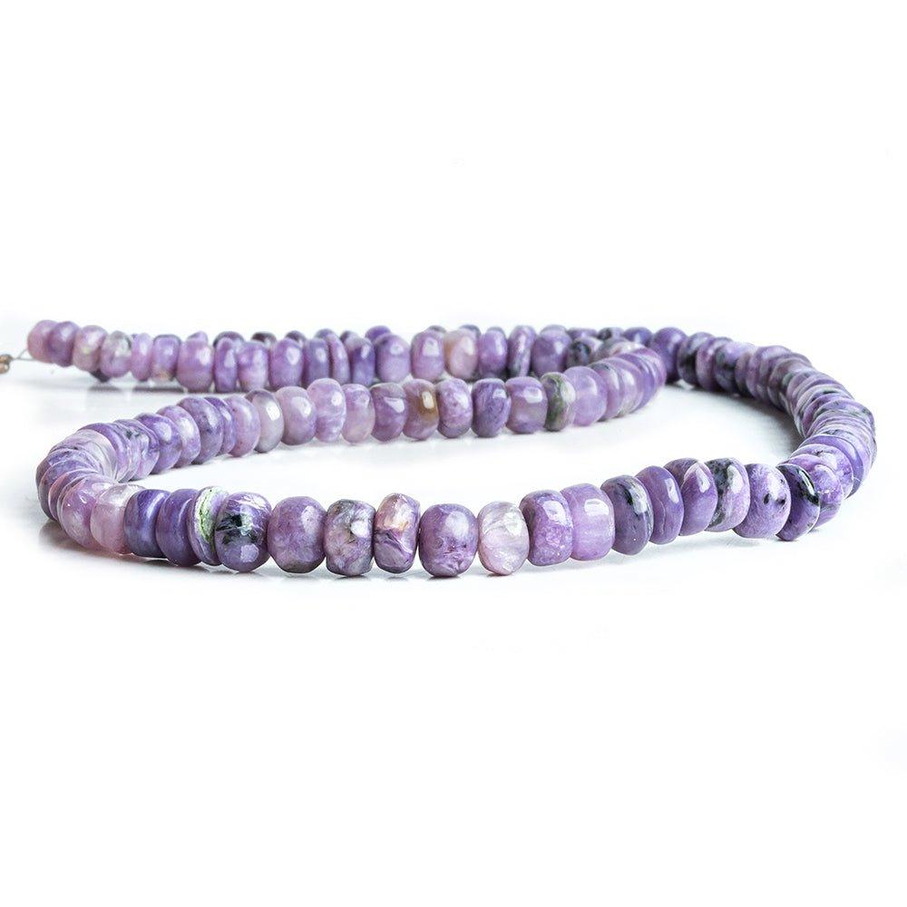 Charoite Plain Rondelle Beads 15 inch 115 pieces - The Bead Traders