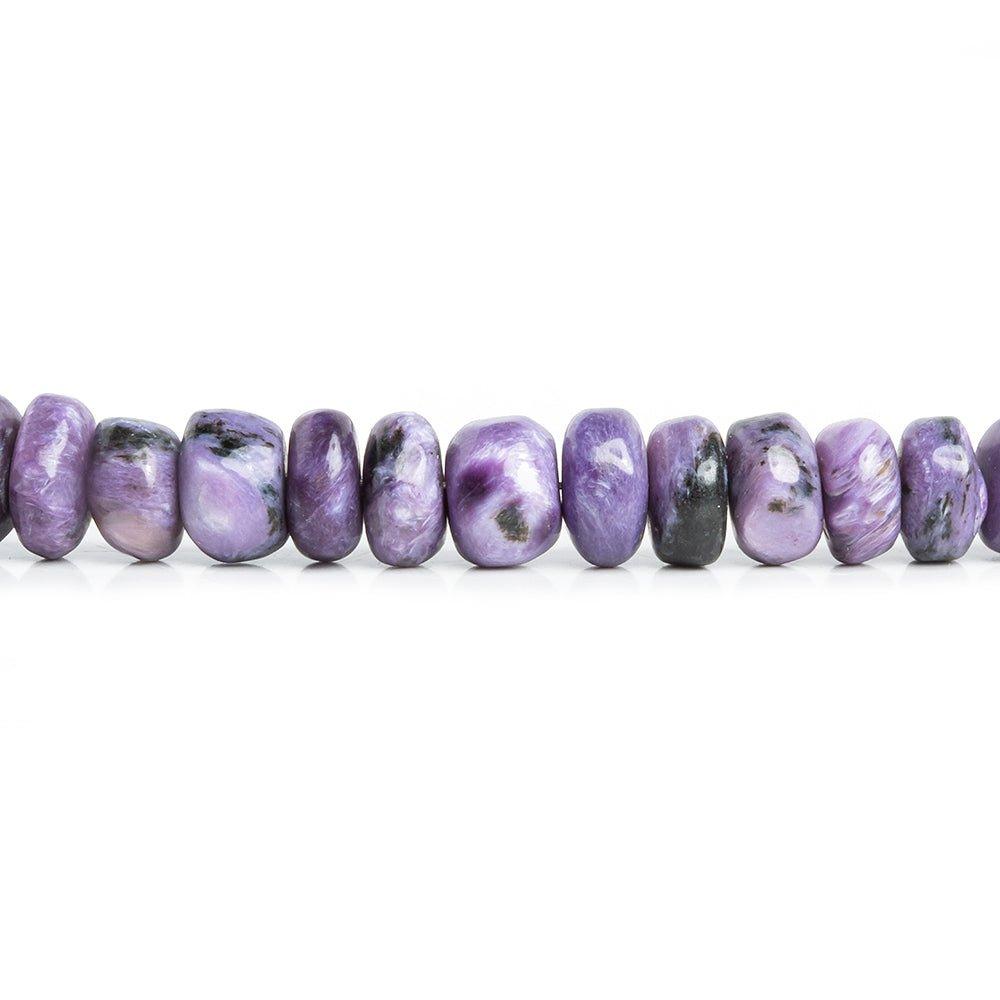 Charoite Plain Rondelle Beads 15 inch 115 pieces - The Bead Traders