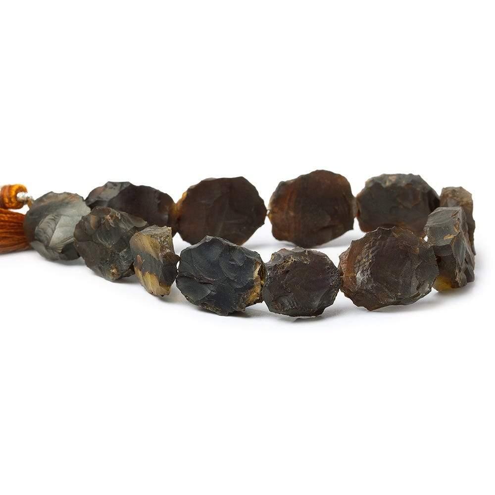 Chestnut Brown Hammer Faceted Oval Beads - The Bead Traders