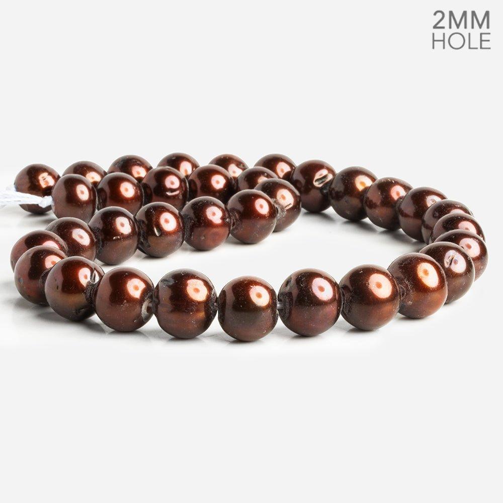 Chocolate Brown Baroque Large Hole Pearls 16 inch 33 pieces - The Bead Traders