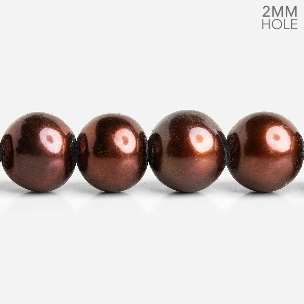 Chocolate Brown Baroque Large Hole Pearls 16 inch 33 pieces - The Bead Traders