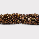Chocolate Brown Baroque Pearls 16 inch 80 beads 6x5mm - The Bead Traders