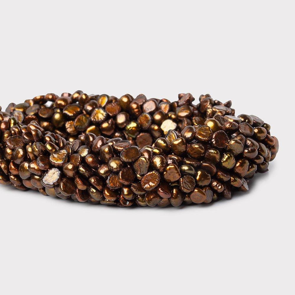 Chocolate Brown Baroque Pearls 16 inch 80 beads 6x5mm - The Bead Traders