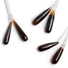 Chocolate Chalcedony Teardrop Focal Beads 2 pieces - The Bead Traders