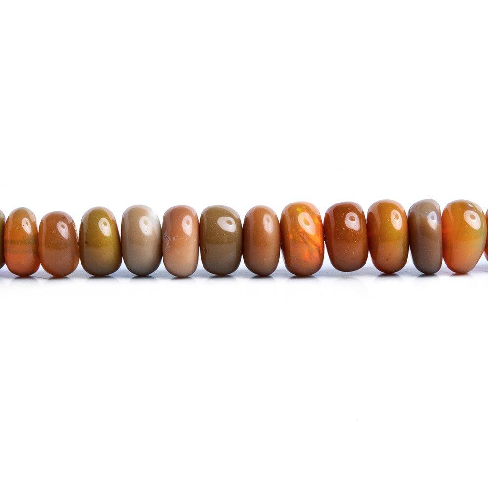 Chocolate Ethiopian Opal Plain Rondelle Beads 16 inch 140 pieces - The Bead Traders