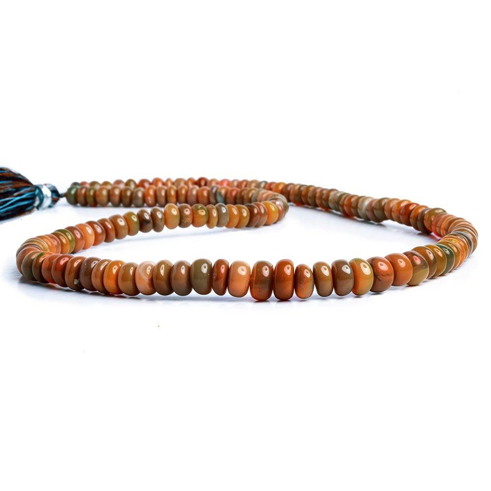 Chocolate Ethiopian Opal Plain Rondelle Beads 16 inch 140 pieces - The Bead Traders
