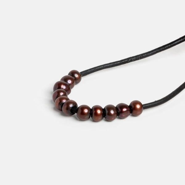 6mm Chocolate Large Hole Off Round Freshwater Pearls 16 inch 75 pieces