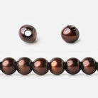 Chocolate Large Hole Off Round Freshwater Pearls 16 inch 75 pieces - The Bead Traders