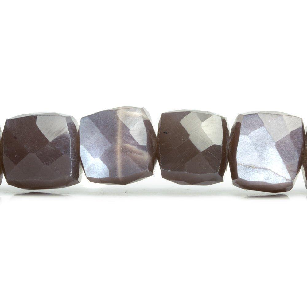 Chocolate Moonstone Faceted Cube Beads 8 inch 19 pieces - The Bead Traders