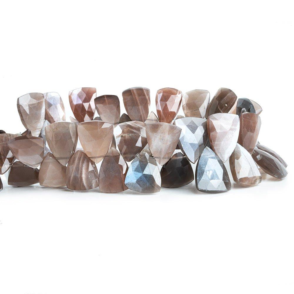 Chocolate Moonstone Top Drilled Faceted Triangle Beads 8 inch 44 pieces - The Bead Traders