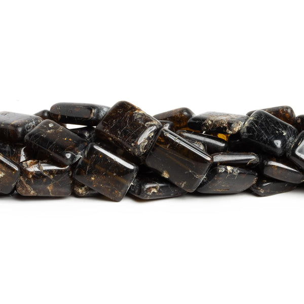 Chocolate Tourmaline Plain Rectangles 16 inch 21 beads